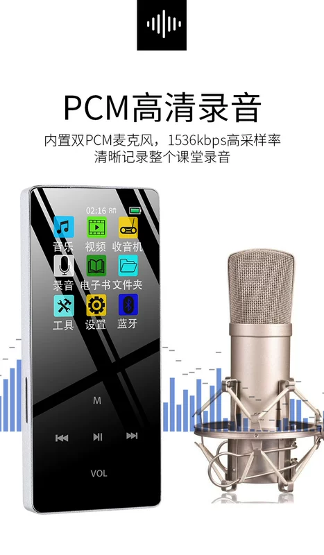 mp3 walkman phiên bản sinh viên nhỏ cầm tay máy nghe nhạc mp4 siêu mỏng không mất Bluetooth ghi âm mp6 - Trình phát TV thông minh