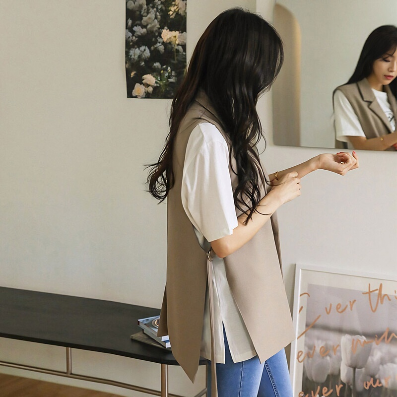 New Stylish Women's Suit Vest for Spring and Autumn, Mid-Length Blazer Vest, Cardigan, Waistcoat with a High-End Feel New Stylish Women's Suit Vest for Spring and Autumn, Mid-Length Blazer Vest, Cardigan, Waistcoat with a High-End Feel