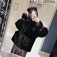 Nhà thiết kế thương hiệu lafreedom 2019 xuân mới dành cho nữ dài tay da khóa nhung áo khoác lông - Faux Fur áo khoác kaki lót lông