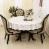 Imported pastoral PVC round table table cloth Water-proof and anti-scalding leave-in tablecloth Large round household European-style plastic