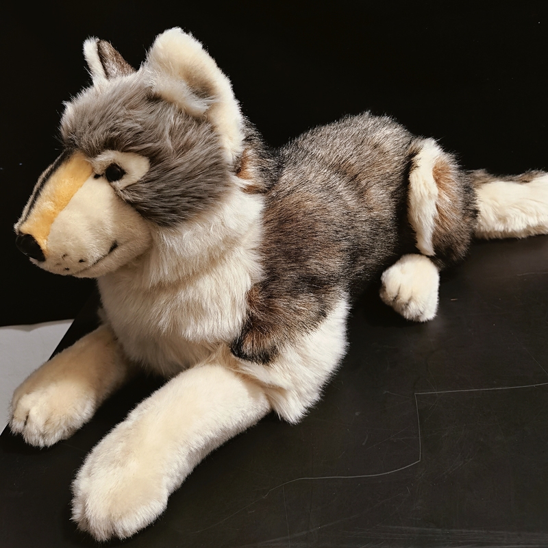 In-Stock Foreign Trade Realistic Animal Model, Super High Quality, Realistic Wolf Plush Toy, Wild Wolf Doll with Tail, 70cm Long Fur, Super Cool In-Stock Foreign Trade Realistic Animal Model, Super High Quality, Realistic Wolf Plush Toy, Wild Wolf Doll with Tail, 70cm Long Fur, Super Cool