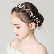 Children's hair accessories white Japanese and Korean fashion alloy exquisite headdress baby does not hurt hair wreath girl performance accessories
