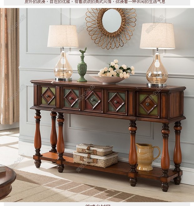 Nội thất châu Âu và Mỹ retro cửa tủ tủ gỗ rắn tủ trang trí nội thất hiên tủ bàn bên tủ phòng khách tủ hiên - Bàn / Bàn bàn trà gỗ
