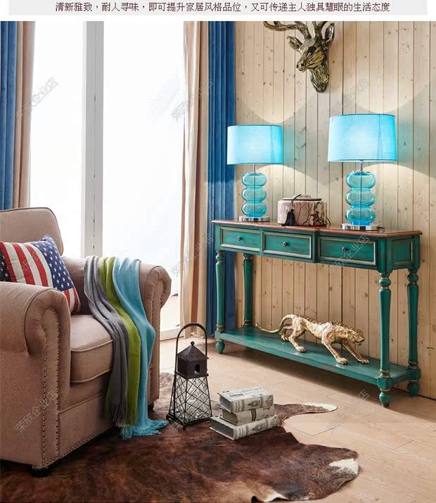Phong cách châu Âu và Mỹ đồ nội thất gỗ retro bàn hiên nhà phong cách châu Âu một số bàn hiên phòng khách tủ cuối giường cuối tủ bên tủ - Bàn / Bàn bàn gỗ nhỏ