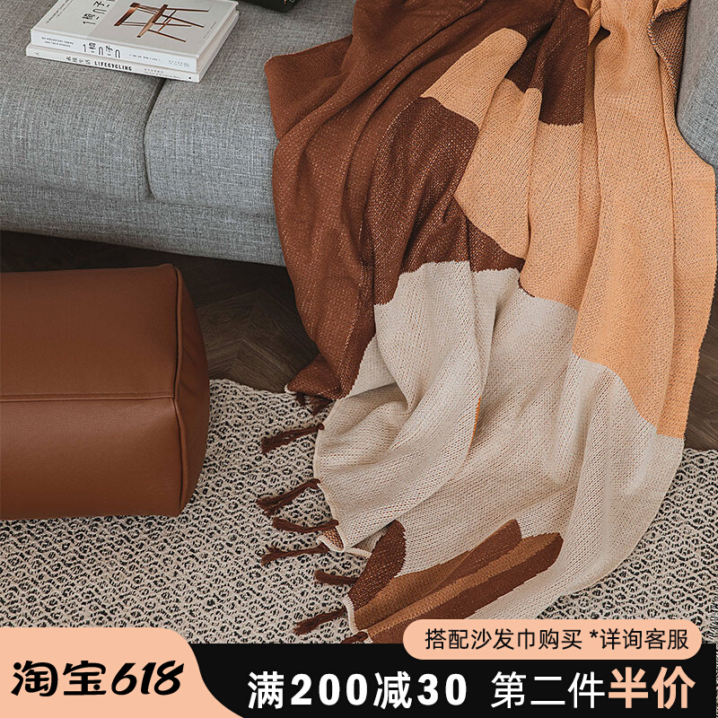Branches Slow Cotton single cover blanket Morandi knit blankets All season sofa towels Nap Blanket Art air conditioning blanket