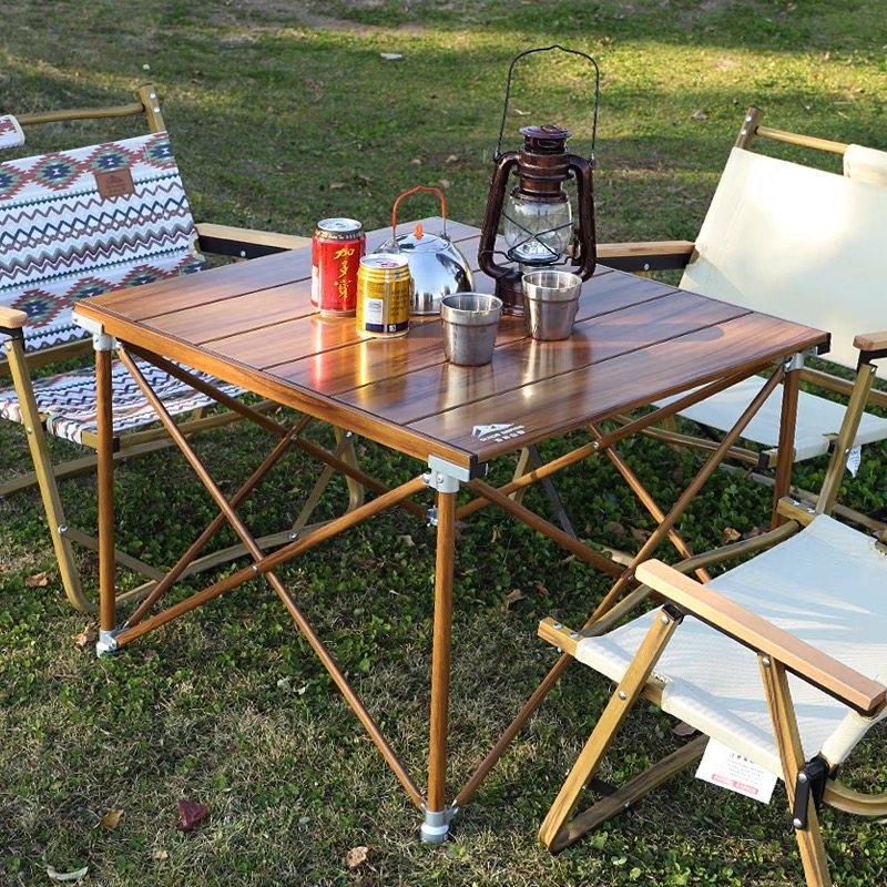 Step Forest Mountain Field GuideSeries Outdoor Aluminum Alloy Folding Table Lifting Table Camping Picnic Dining Table and Chair Set