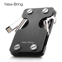 NewBring Multi-Function Wallet Mens Metal Card Case Wallet Creative Key Holder Key Case Card Holder