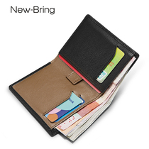 NewBring ultra-thin mens wallet 2019 new leather short change bag mini tide brand wallet for women