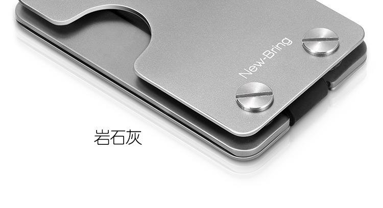 NewBring Đa Chức Năng Wallet Men của Kim Loại Thẻ Ví Gói Sáng Tạo Lưu Trữ Chính Công Suất Lớn Chủ Thẻ ví dài nam