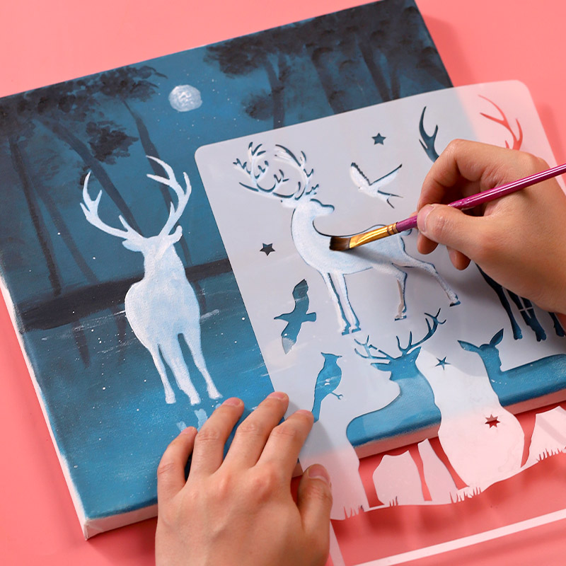 Painting mold cutout painting template figure animal silhouette elementary school student universal acrylic painting tool template artifact