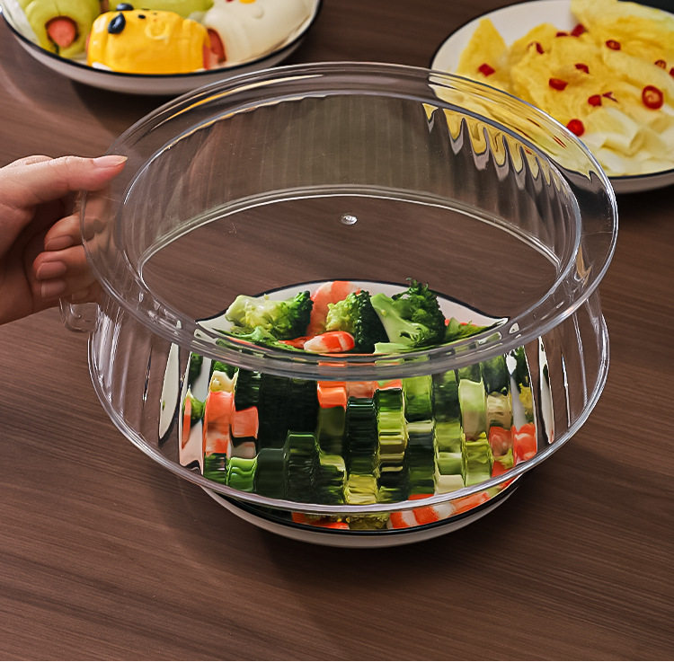 Food Warming Cover Dish Cover Anti-Fly Anti-Mosquito Dining Table Cover Windproof Dustproof Food Storage Cover Stackable Plate Cover