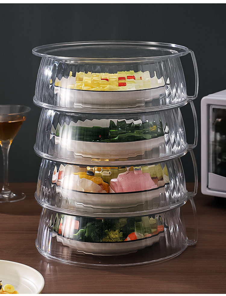 Food Warming Cover Dish Cover Anti-Fly Anti-Mosquito Dining Table Cover Windproof Dustproof Food Storage Cover Stackable Plate Cover