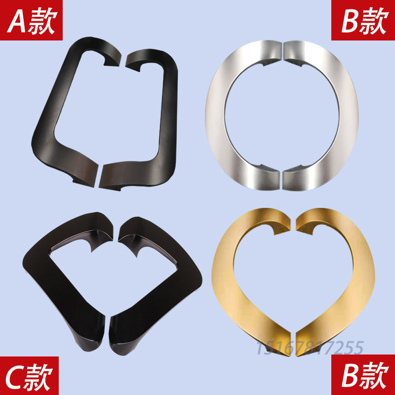 Modern minimalist space aluminum alloy semi-circular glass door handle handle with semicircular handle door handle black gold