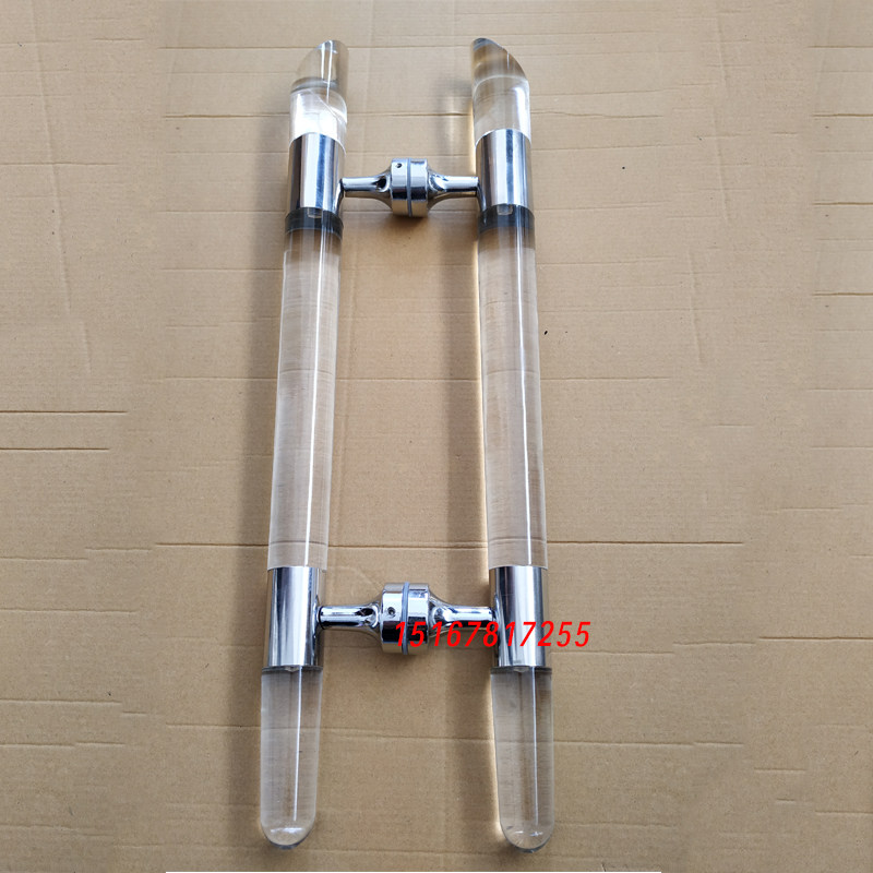 Crystal no frame glass door handle Dressing Room Shower room Wooden Door Large Door Handle Armrest Holes 285210