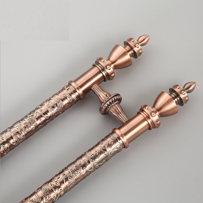European dragon carving bronze ktv hotel wooden door handle Aluminum alloy glass door handle hole distance 465760