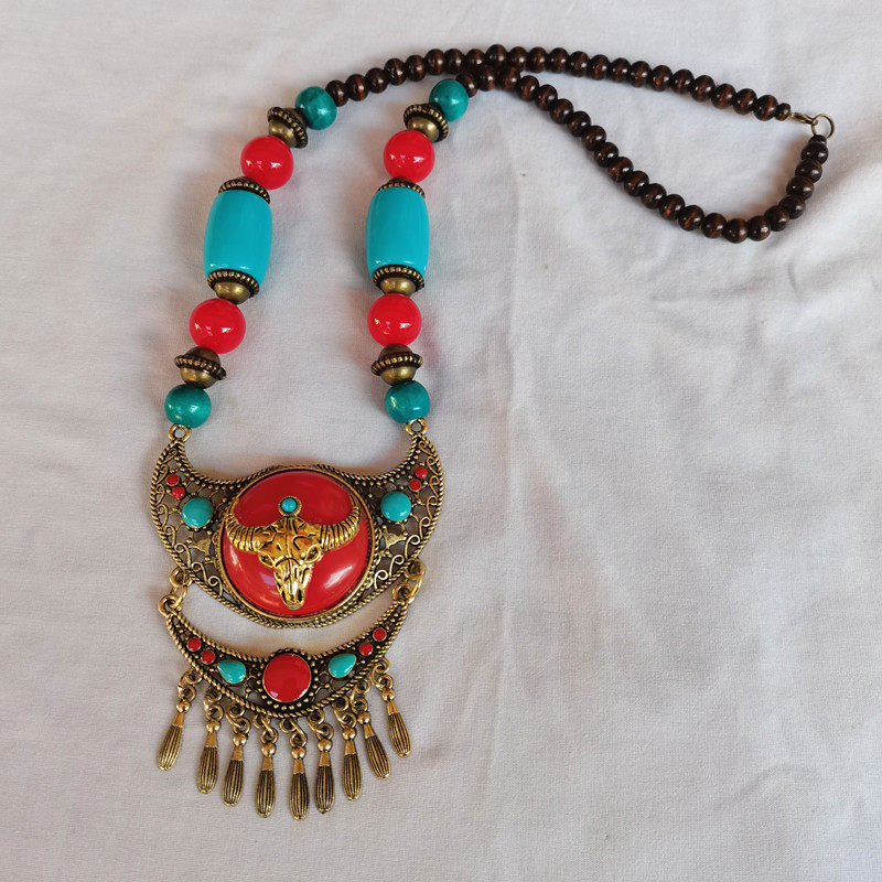 Ethnic retro ethnic necklace Tibetan Tibetan chain headdress dance performance props female accessories sweater chain