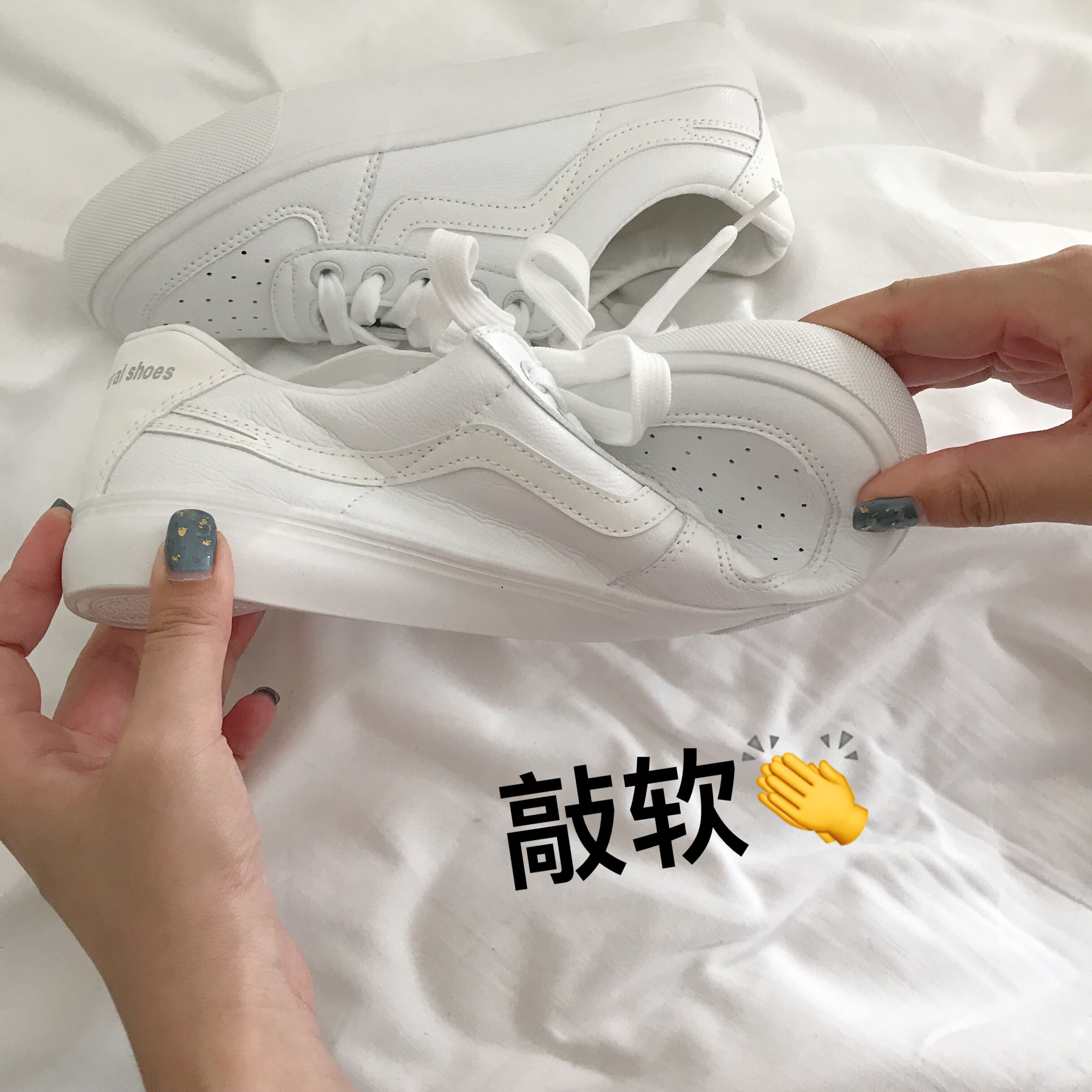 Jiang Zhishu strongly recommends ultra-soft pu surface Hong Kong style classic white shoes all-match college style sports shoes leather panel shoes women
