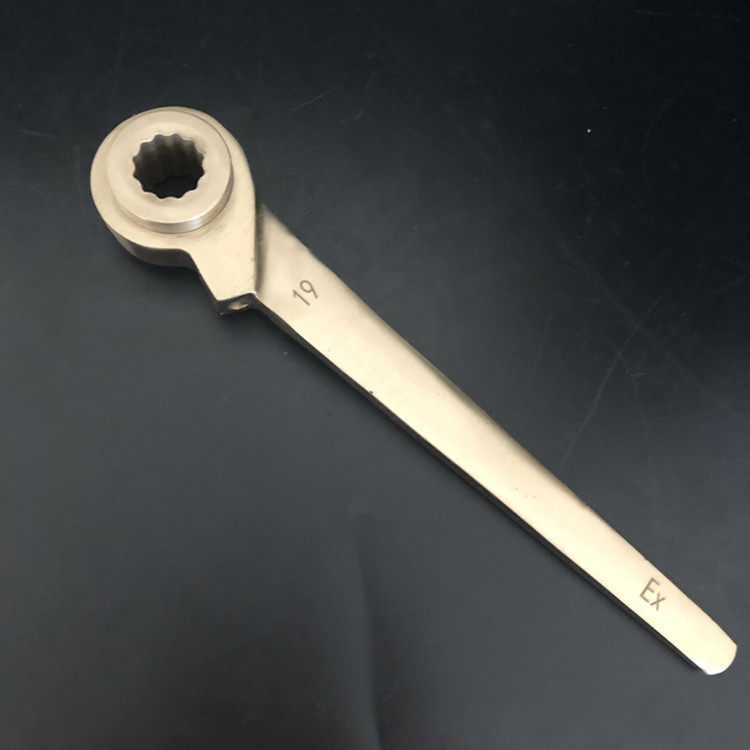 Haoqi supplies explosion-proof crowbar ratchet wrench copper ratchet wrench tip tail explosion-proof ratchet wrench 19mm