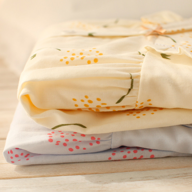 Fresh dandelion adolescent girl pure cotton cotton cloth cute pyjamas spring autumn Korean version full cotton sweet summer long sleeve stay-at-home clothing