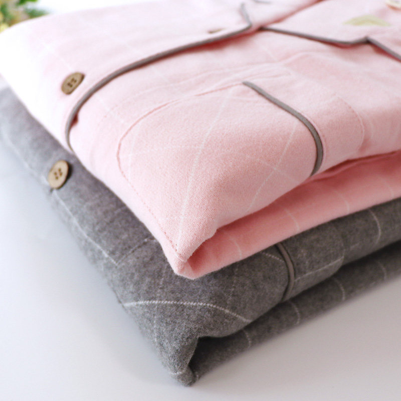 Autumn-winter double-stock suede Family parent-child sleepwear male and female children pure cotton mill wool cotton fabric long sleeve long pants Home Pants Home