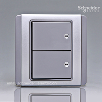 Schneider E3000 silver gray ribbon LED indicator double single control switch two single control two position