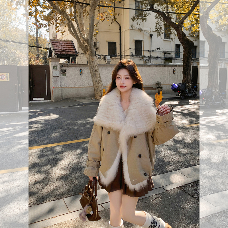 Trendy Fox Fur Coat for Women, Winter Young Style Jacket, Parka, down Jacket with 90% Goose down Lining