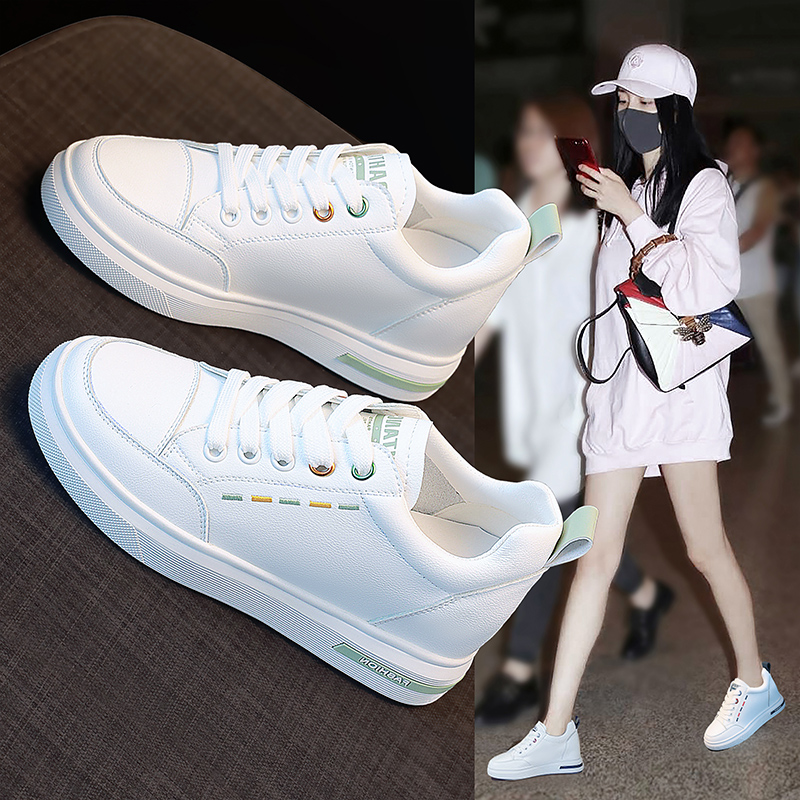 High-rise small white shoes women's 2021 spring new explosions slim canvas shoes net red Joker super fire shoes