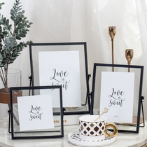 Nordic modern simple 4 inch 6 inch 7 inch metal creative photo printing with photo frame setting Square Black