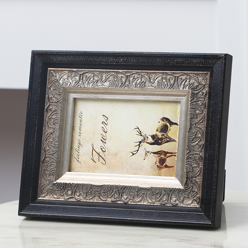 Solid Wood photo frame set-up American retro creative custom like frame seven-inch ornaments printed 67-inch wash photos