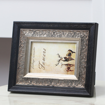 Solid Wood photo frame set-up American retro creative custom like frame seven-inch ornaments printed 67-inch wash photos