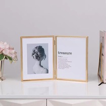 Nordic folding two horizontal vertical table metal photo frame Gold 5 inch 6 inch 7 inch 8 inch 10 inch silver color