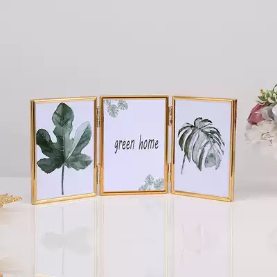 Nordic ins Wind triple combination table photo frame 5 inch 6 inch 7 inch 8 inch creative folding ornaments three consecutive photos