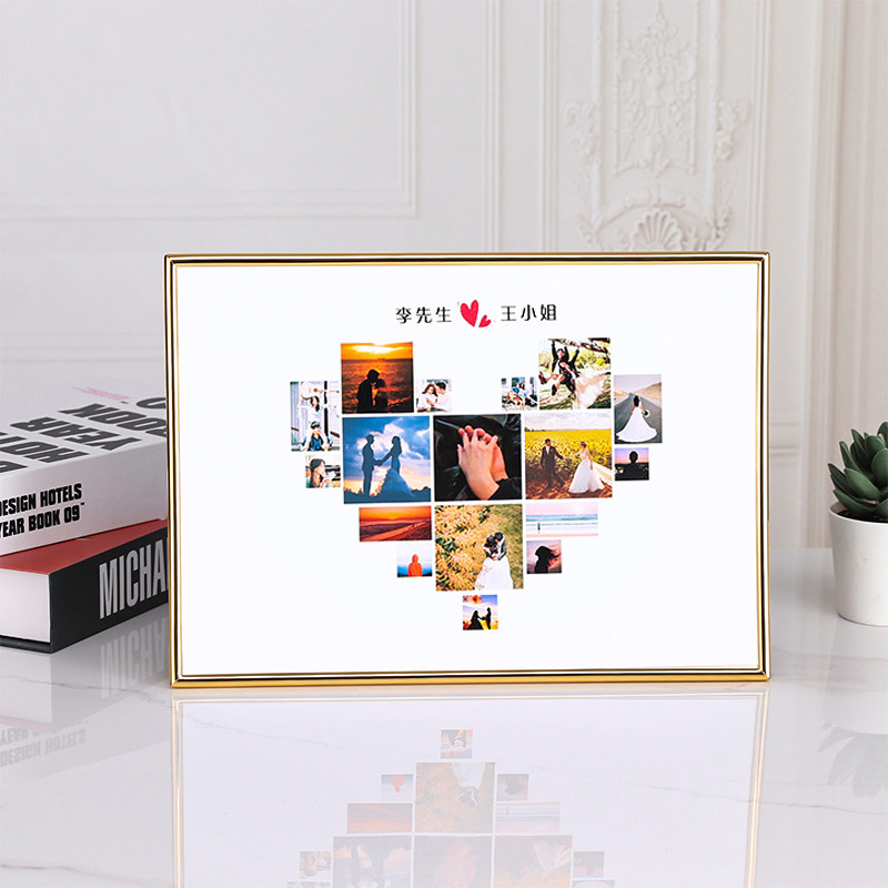 Creative metal photo frame decoration diy handmade custom couple commemorative birthday gift photo album set stage Tanabata