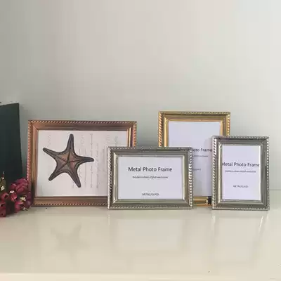 Nordic gold metal photo frame glass 5 inch 6 inch 7 inch 8 inch 10 inch 12 inch a4 table hanging wall European style certificate frame