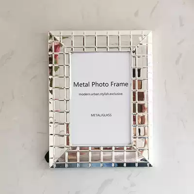 European style modern high-grade atmospheric metal photo frame table light luxury five inches 5 6 7 8 like frame silver advanced sense
