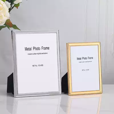 European-style high-end personality modern marriage certificate photo frame Metal 7-inch photo frame table 5-inch 6-inch 8-inch 10-inch wall hanging