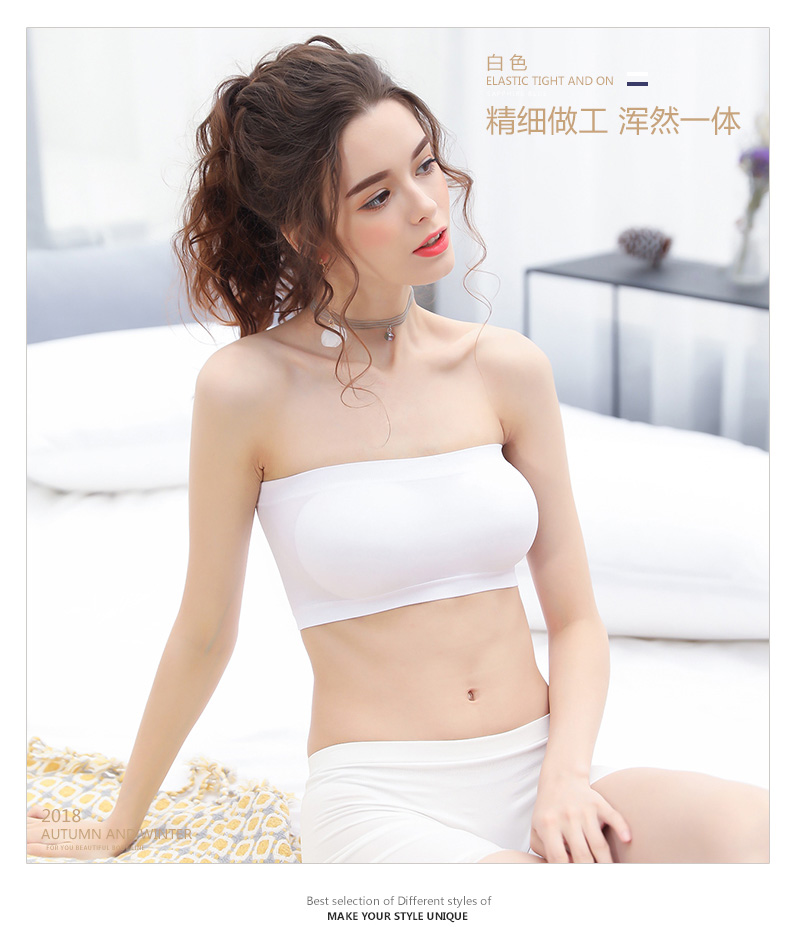 Strapless ống đồ lót hàng đầu chống phát sáng thu thập ngắn dưới nữ sinh trung học mùa hè cô gái bọc áo ngực áo ngực