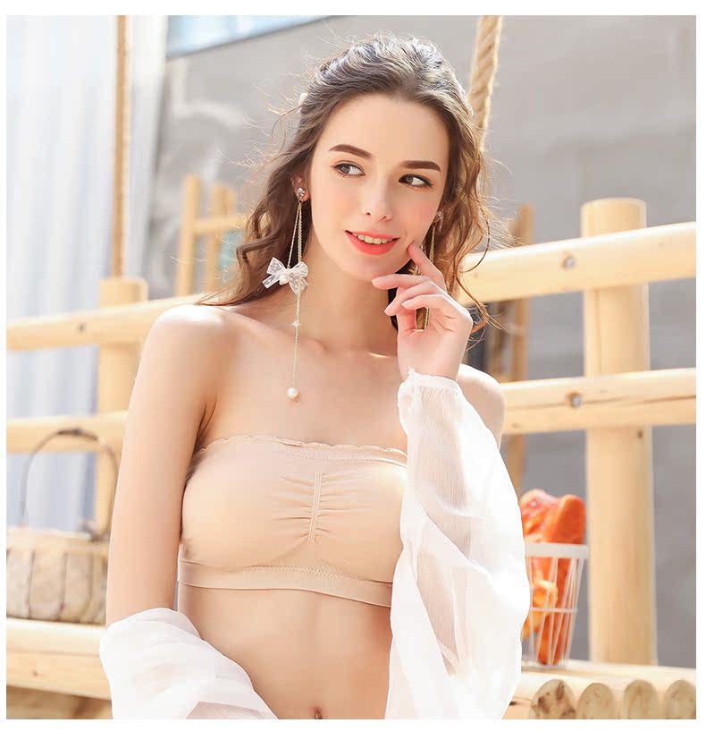 Tube top nữ ngăn chặn ánh sáng thu thập mỏng quây quần lót ngắn sinh viên gợi cảm vẻ đẹp mùa hè trở lại áo ngực quấn ngực áo quây ngực