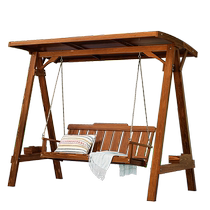 Rooftop terrace wood solid wood swing top childrens wooden rocking chair outdoor courtyard wooden outdoor anti-corrosion wood hanging chair