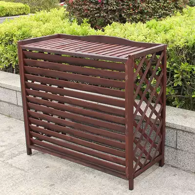 Balcony Wood outdoor anticorrosive wood air conditioner outer machine tool bag flower stand solid wood shelf louver grille fence