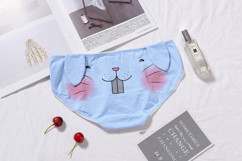 5 Gói Phim hoạt hình Bunny Quần lót nữ Eo thấp Cotton Tóm tắt Cô gái Tai dễ thương quần lót nữ cotton nhật