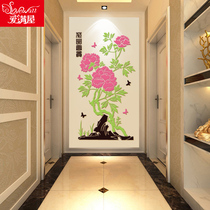 Chinese acrylic 3D three-dimensional wall stickers porch personality creative background wall art self-pasting wall decoration stickers