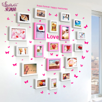 Love photo wall bedroom photo frame creative hanging wall combination living room sofa background wedding room bedside decoration frame wall