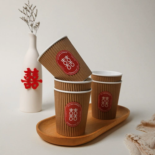 囍缘 Свадебный одноразовый чашка для бумаги Свадебная церемония Свадебный банкет красный