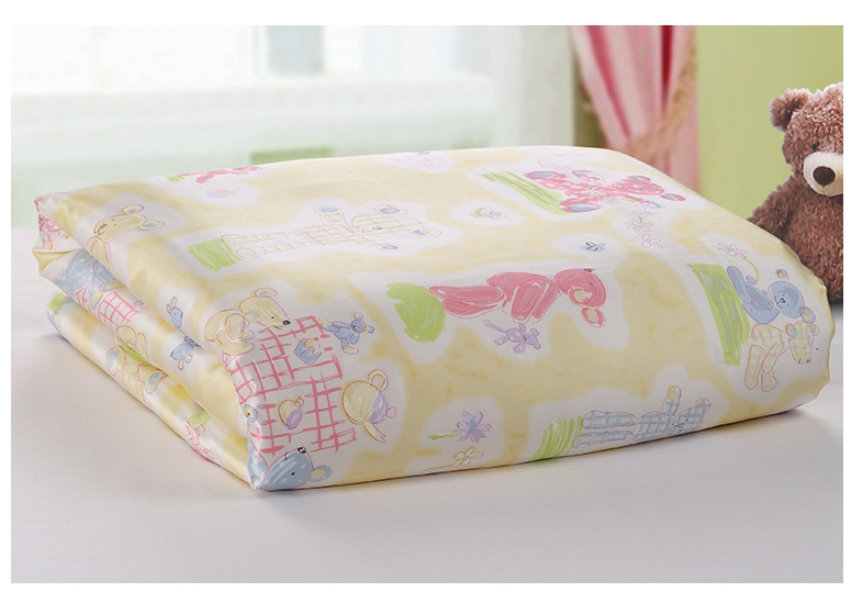 Trẻ em bé tinh khiết lụa phim hoạt hình in quilt cover 100 tằm silk satin sản phẩm giường khỏe mạnh cậu bé và cô gái quilt cover