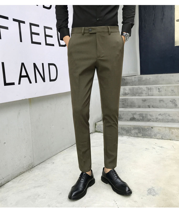Mùa thu và mùa đông quần mới nam tự canh tác trang phục chuyên nghiệp kinh doanh Anh thanh niên treo lên chân nhỏ phù hợp với quần quần âu nam