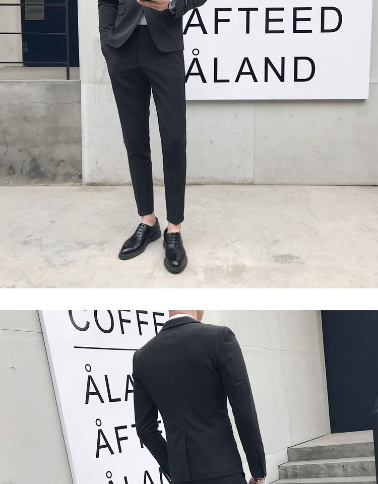 Suit nam phù hợp với giới trẻ Slim suit kinh doanh phiên bản Hàn Quốc của xu hướng giải trí kiểu Anh đẹp trai không vảy nhỏ phù hợp với nam bộ vest nam trẻ trung
