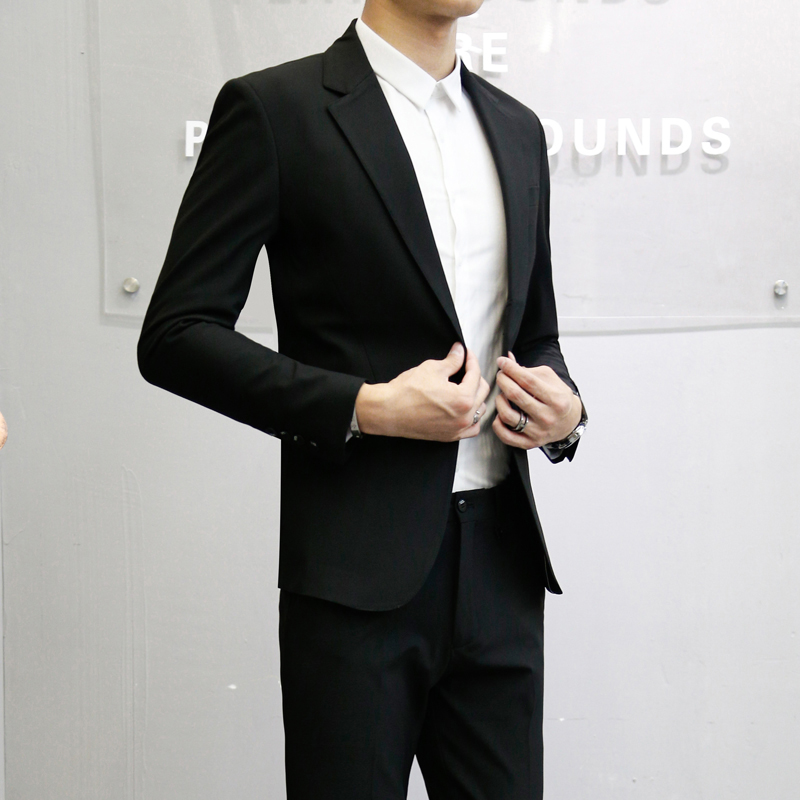 Suit Men Suit Sashimi Leisure Inn Positive Dress Man Business Korean Version Grey Single West Suit Young Bridegroom Jacket Man