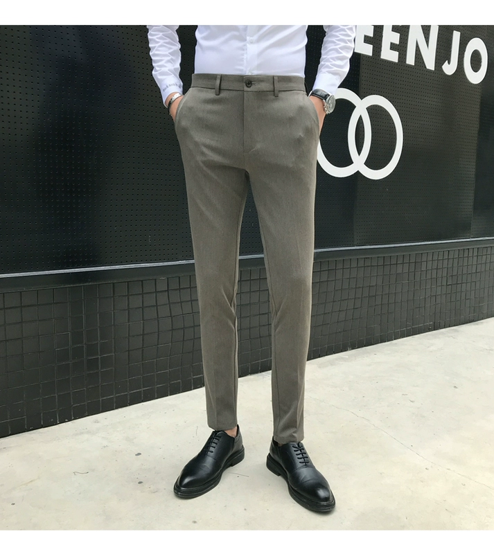 Quần nam mỏng phiên bản Hàn Quốc của quần âu nam kinh doanh chuyên nghiệp quần vải ống rộng nam
