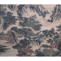 Antique calligraphy and painting in the middle hall living room office hanging paintings Tang Bohus works landscape decoration ancient paintings decorative hanging paintings silk